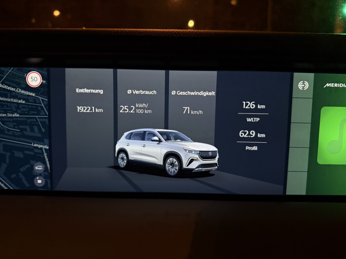 Mit 25,2 kWh auf 100 km fällt der Verbrauch über die knapp 2.000 gefahrenen Kilometer hoch aus. (Bild: Dirk Kunde)